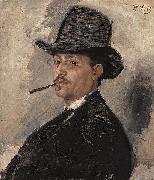 Wilhelm Leibl Portrait of Carl Schuch oil painting artist